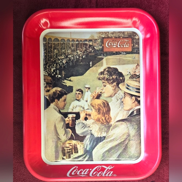Coca Cola Company Baseball Themed Metal Serving Tray -  1989 - Picture 4 of 4